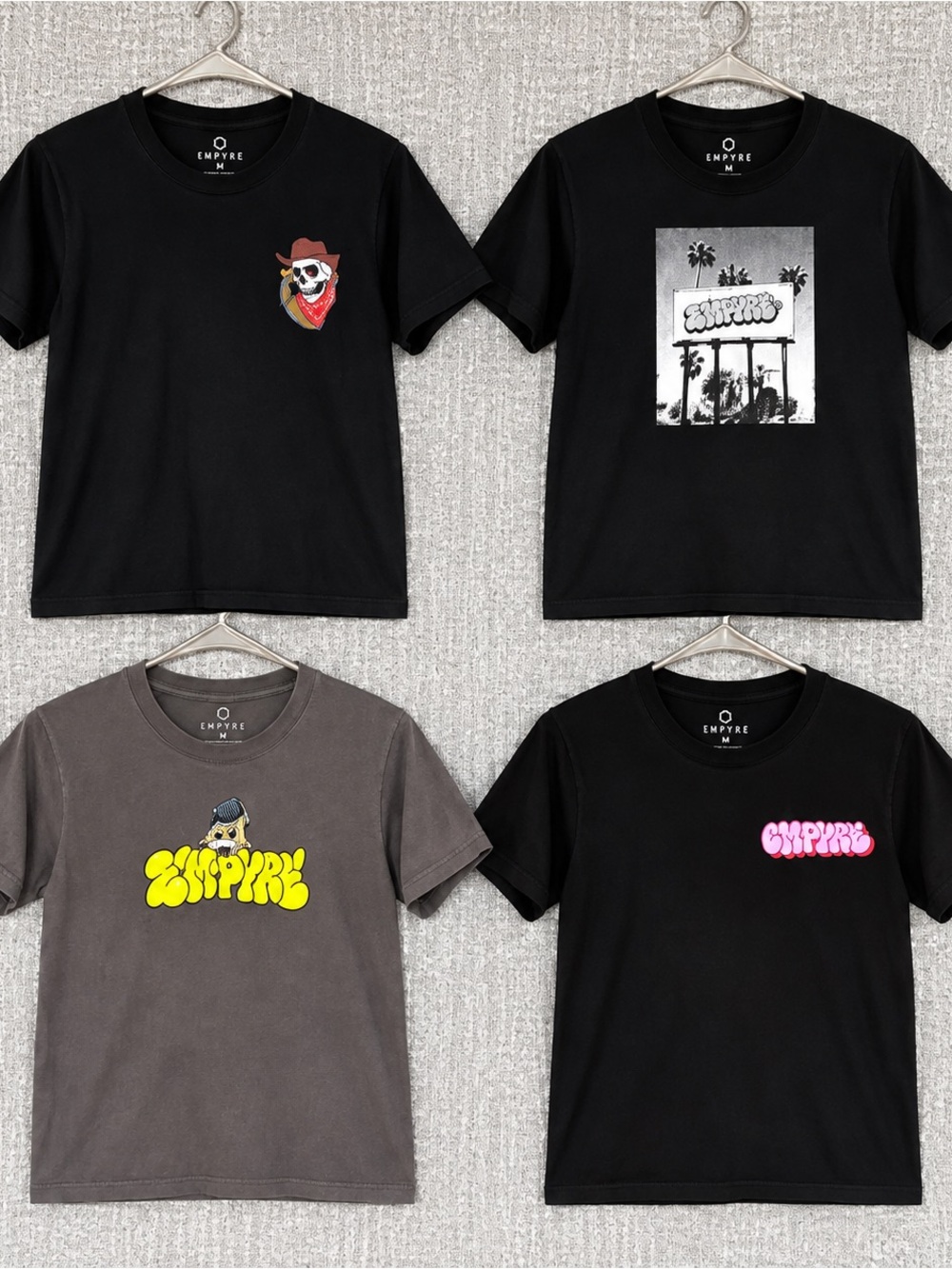 Empyre Kids Short Sleeve Tee in Gray with Yellow Logo